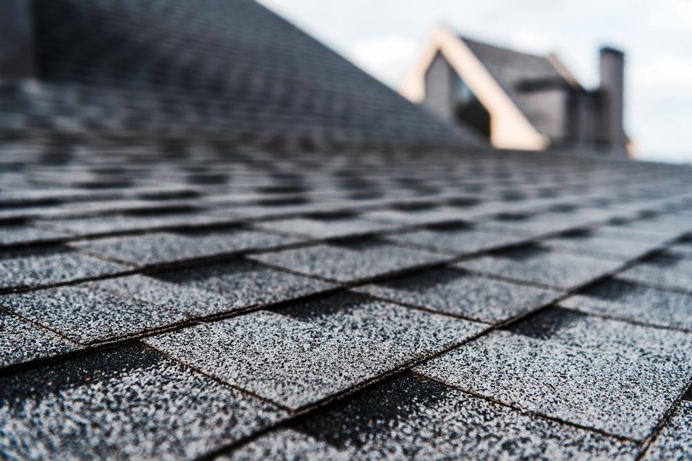 Use experienced Zionsville Roofing Contractors from Beard Roofing & Exteriors image shows asphalt shingles of roof